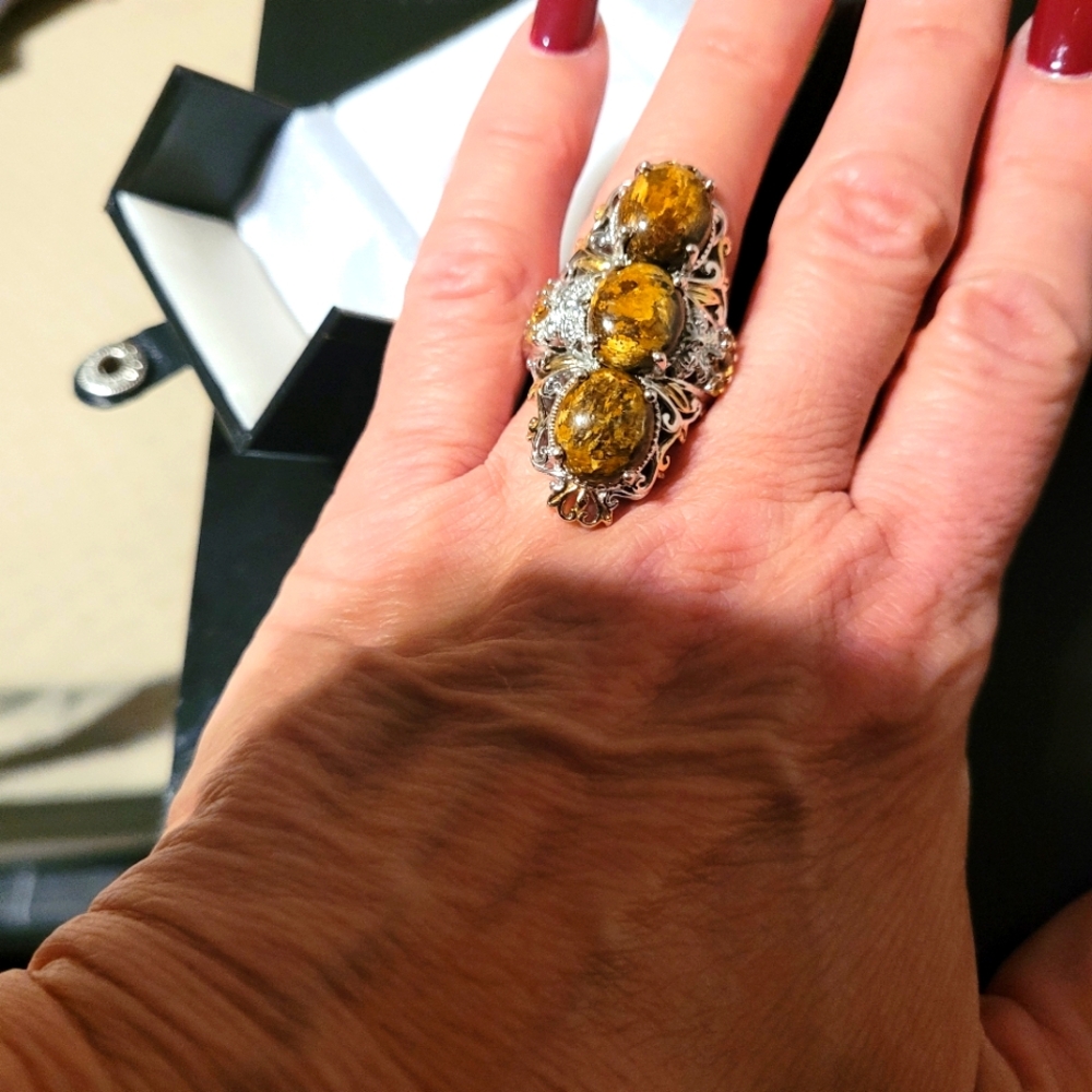 Sterling silver tiger eye ring size 7